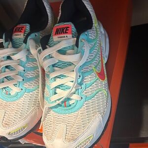 Nike Women’s Torch 4 Running Shoes - White Aqua with Pink and Lime Accents